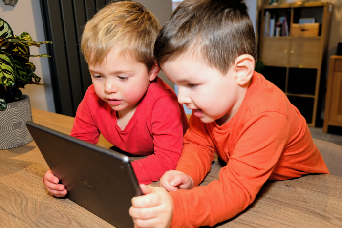 Two leaners on a tablet