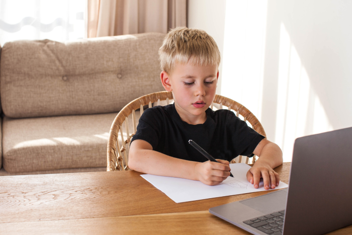 Leaner taking notes during a virtual session
